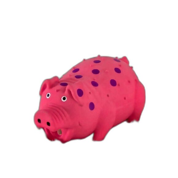 Dog Polka dot Piggy Squeaky Toy 8.5 x 4 Play - Picture 2 of 3